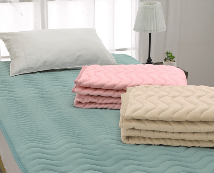 ROMANCE 蓄熱わた入り パイル綿100% 敷きパッド セミダブル グリーン 31359373｜寒さ対策 シンプル 敷パッド 綿100% 蓄熱保温 洗濯可能 [4124]
