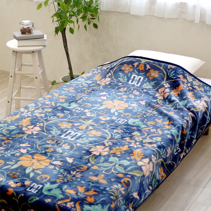 DAKS アクリルマイヤー毛布(毛羽部分) ブルー｜ブランケット 快眠 快適 熟睡 睡眠 洗える 洗濯可能 丸洗い可能 静電加工 [4514]