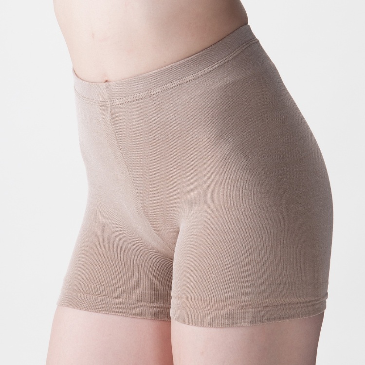 天然の美容繊維 シルク混のびのび1分丈パンツ フリーサイズ H-S2000