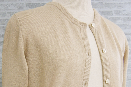 希少ベビーカシミヤ100％ 女性 カーディガン L ベージュ 1枚 20402L BE [0898]