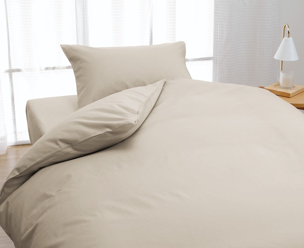 丸洗いOK [ゆったり ダブル] 綿100% ふとんカバー掛・敷・枕3点セット 8604 ベージュ