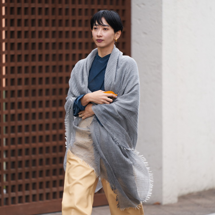 カシミヤストール(公式WEBショップ・ふるさと納税限定商品) 超大判サイズ ミディアムグレー [4014]