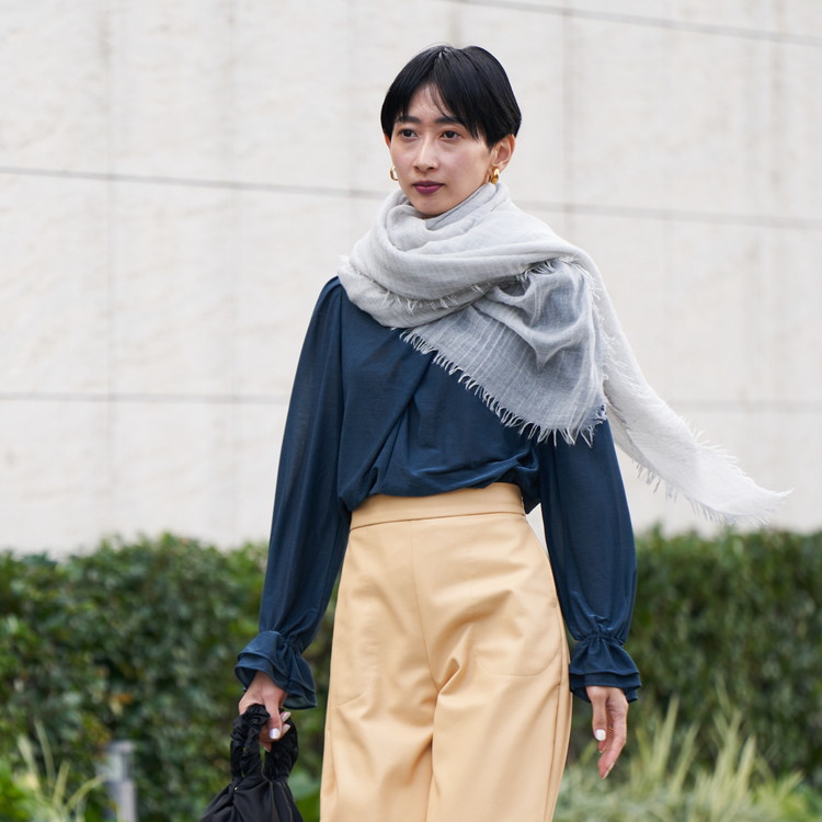 カシミヤストール(公式WEBショップ・ふるさと納税限定商品) 超大判サイズ ライトグレー [4015]