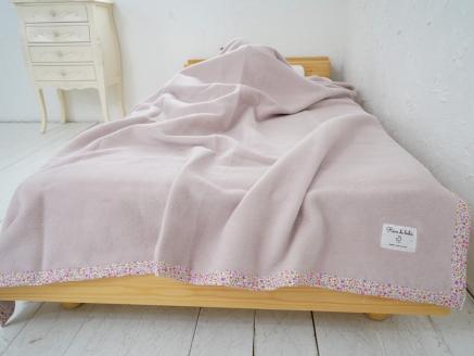 綿100%シングルサイズ毛布・ベージュピンク／花・毛布の町泉大津産 [3017]