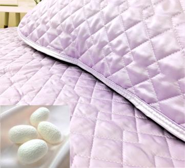 [訳あり] 天然の美容繊維 シルク 敷パッドと枕パッド シングル ラベンダー SCC1020S＋SCC4363PU [4607]