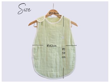 8重ガーゼ 丸型スリーパー (アップルグリーン×ホワイト) 毛布の町泉大津市産｜綿100% 通気性 保温性 ふんわり 心地よい素材 年中使える [4255]