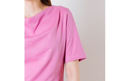 【限定100着】レディース 5分袖 ドレープネック カットソー(Lサイズ) [0301]