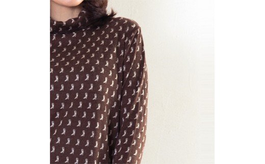 【限定100着】レディース ブーツ柄 くしゅ衿長袖 プルオーバー(Lサイズ) [0324]