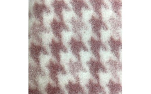 日本製ウール毛布 ひざ掛け(千鳥・ピンク系) [0480]