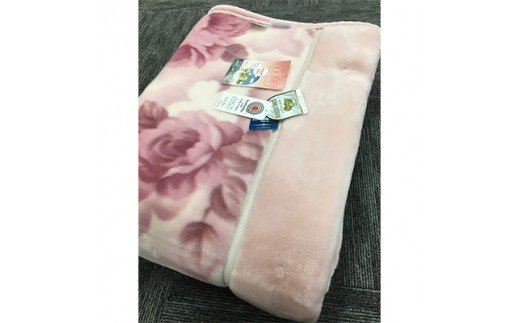 C.R.P加工毛布 2枚合わせマイヤー毛布 シングルサイズ ピンク 1枚 21027柄 [0618]