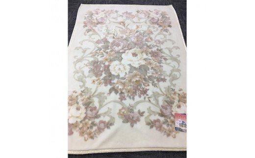 C.R.P加工毛布 マイヤー毛布 ダブルサイズ ベージュ 1枚 11808Ｗ柄 [0622]