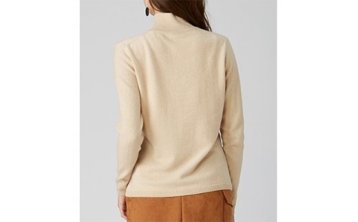 希少ベビーカシミヤ100％ 女性ハイネック セーター M ベージュ 1枚 20401M BE [0905]