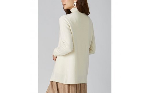 希少ベビーカシミヤ100％ 女性 ロングカーディガン L ホワイト 1枚 20403L WH [0912]