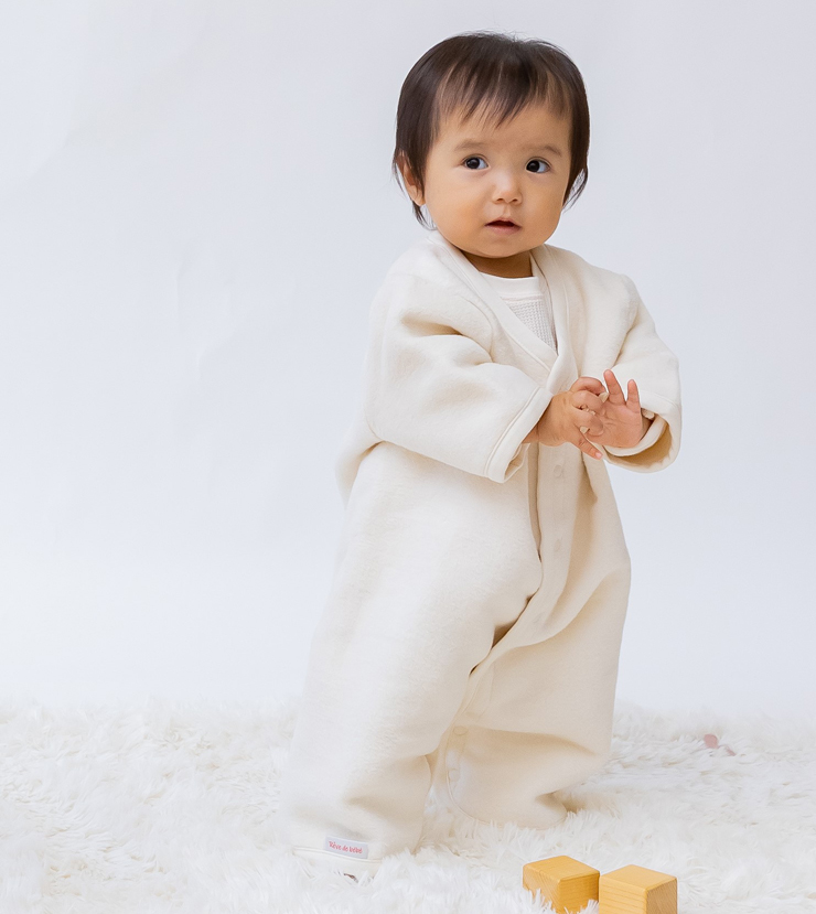 綿毛布 半袖スリーパー(Mサイズ) オーガニック綿使用 2way仕様で暖か 毛布の町(泉大津産) sleeper-hs-organic [1636]