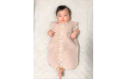 綿毛布スリーパー (Sサイズ) 2way仕様で暖か ベージュピンク×花柄｜ 贈答品 ギフト 誕生日プレゼント 贈り物 クリスマス ベビー キッズ sleeper-s [2434]