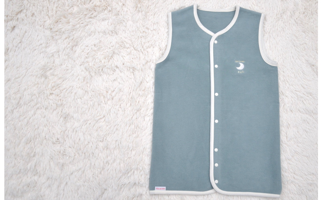 綿毛布 スリーパー (Lサイズ) 2way仕様で暖か アッシュグリーン×ホワイト 毛布の町 (泉大津産)｜ 毛布 着る毛布 赤ちゃん ベビー 子供用 保湿性 通気性 睡眠 洗える 洗濯可能 贈答品 ギフト 誕生日プレゼント 贈り物 クリスマス キッズ sleeper-s [2444]