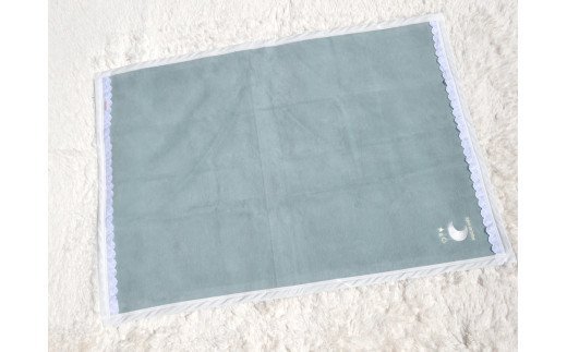 ベビー綿毛布 綿100% レース付刺繍入り アッシュグリーン｜贈答品 ギフト 誕生日プレゼント 贈り物 クリスマス ベビー キッズ N mkm100 [2451]