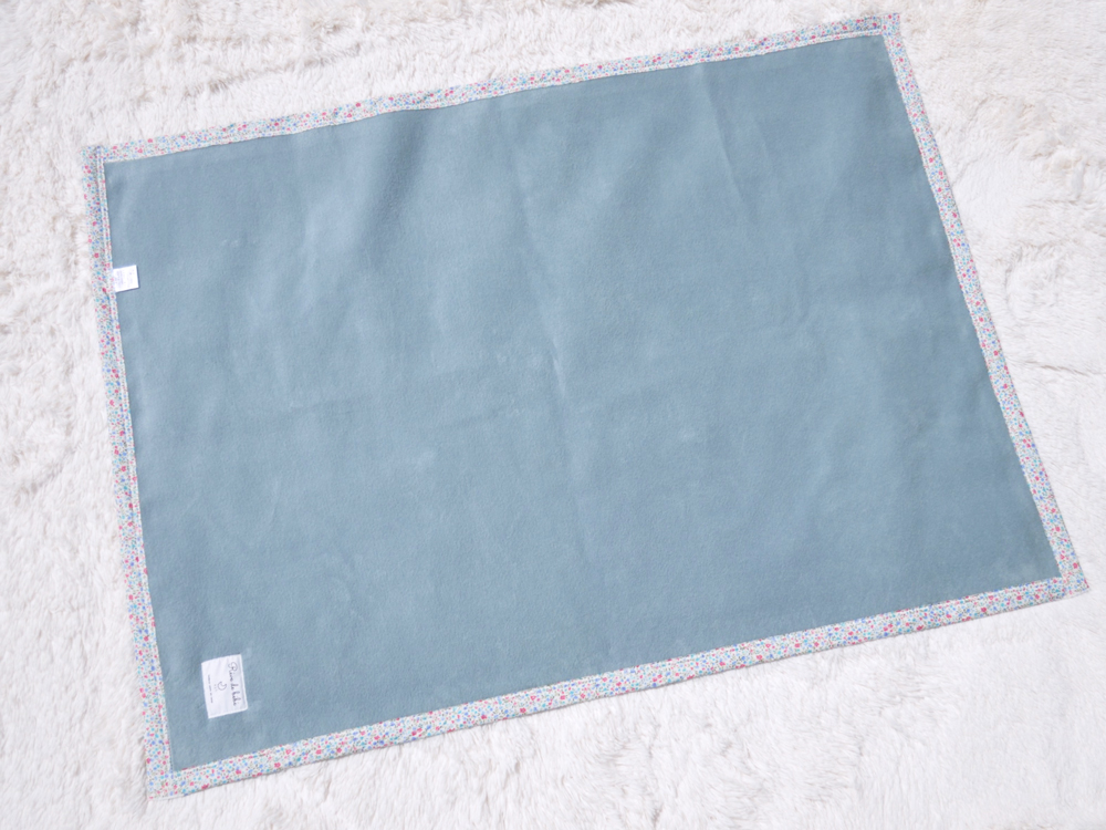 名入れ可 綿100% ベビー毛布 (アッシュグリーン／花) 85×115cm 毛布の町泉大津市産 N-MM400 [3338]