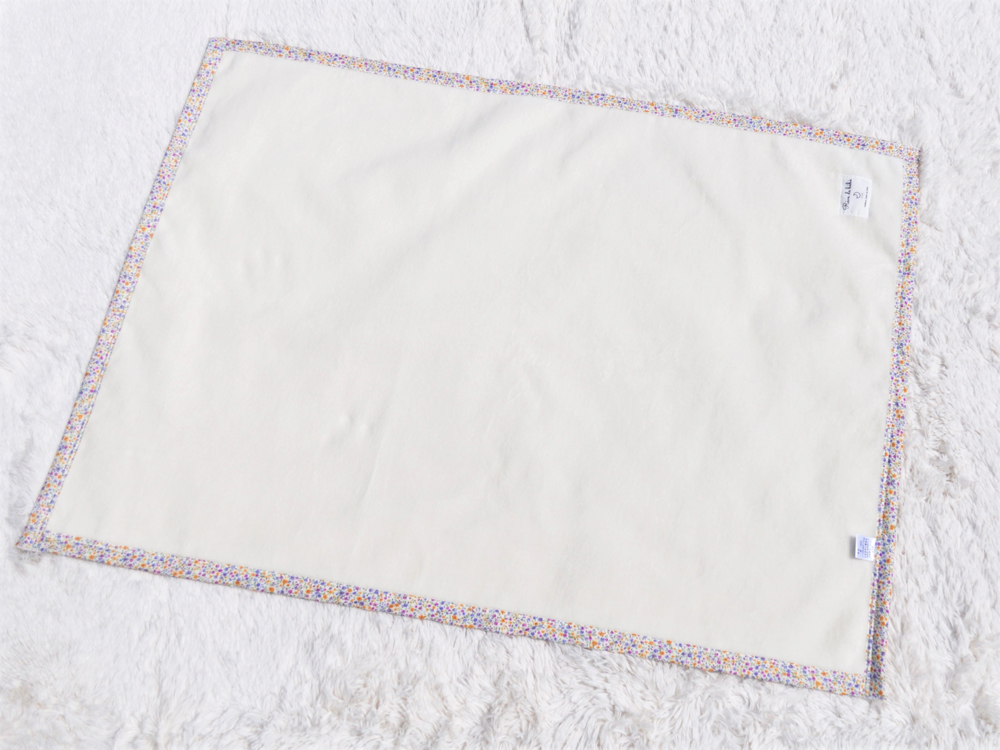 名入れ可 綿100% ベビー毛布 (アイボリー／花) 85×115cm 毛布の町泉大津市産 N-MM400 [3339]