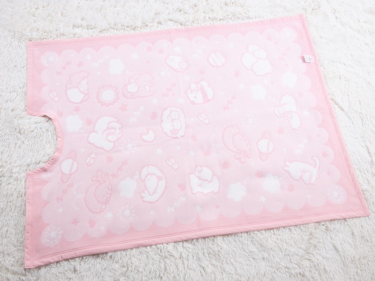 クリ衿 ベビー綿毛布(毛羽部分) 宇宙柄 ピンク 85×115cm 毛布の町泉大津市産 N-MJK500 [3347]