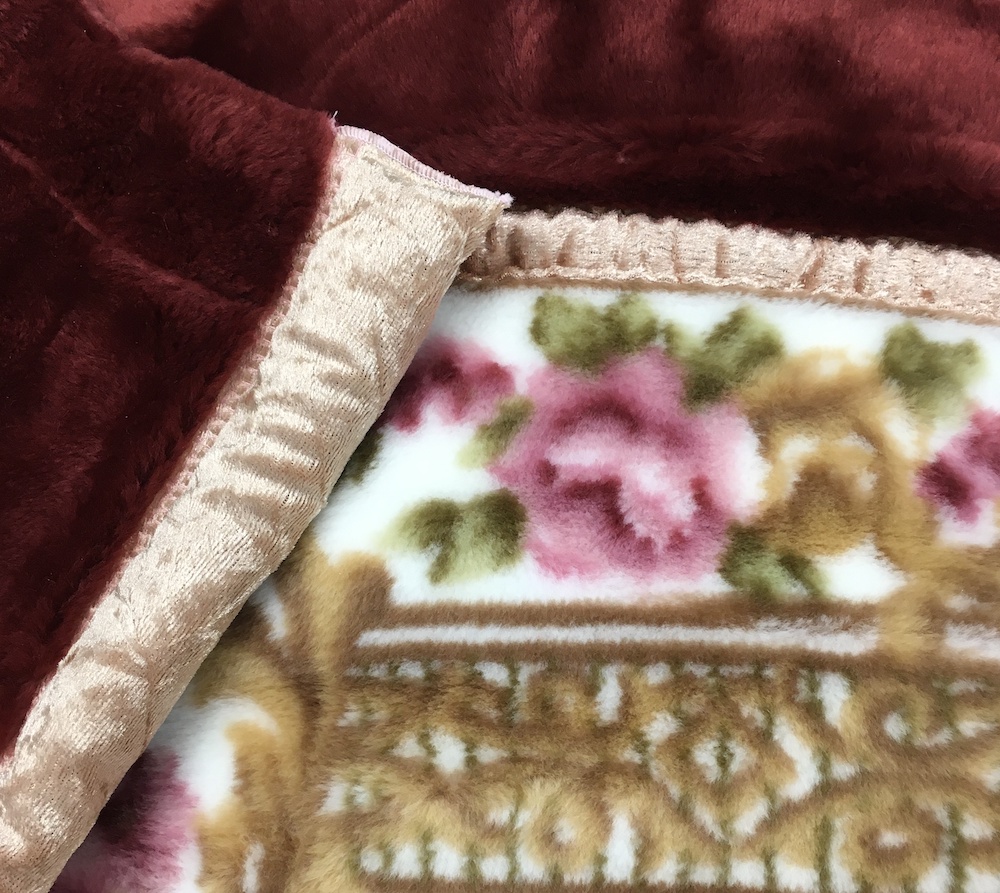 日本製 アクリル マイヤー毛布 シングル ワイン 1枚 (新合繊合わせ毛布) 1684EN [3611]