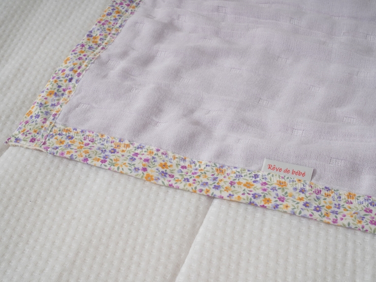 8重ガーゼケット (ラベンダー×花柄) シングルサイズ・毛布の町泉大津市産｜綿100% 通気性 肌触り 適度な保温 N gauze-single [3759]