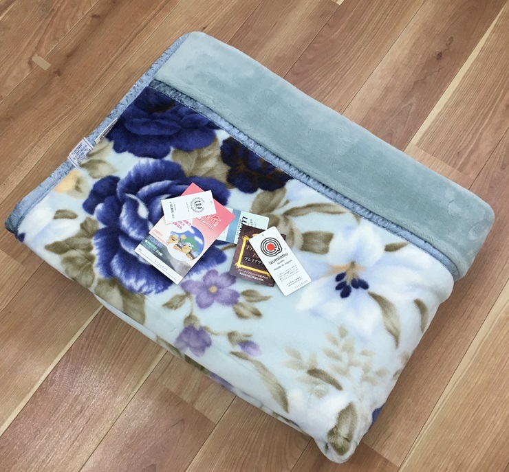 C.R.P加工毛布 マイヤー毛布 シングル ブルー 1枚 (合わせ毛布)24401BL｜マイナスイオン 快眠 快適 睡眠 洗える 洗濯可能 [3787]