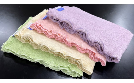 抜群の吸水力､伸び～る･巻きやすく･使いやすい SOraGOCOCHI やまと木綿フェイスタオル4枚セット [3815]