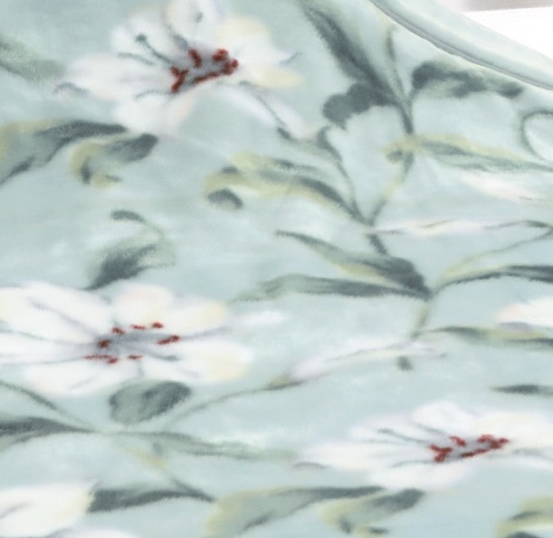 ROMANCE セオラ柄 マイヤー毛布 ブルー シングル 66308810｜花柄 ユリ柄 あったか アクリル 毛布 洗濯可 [4375]