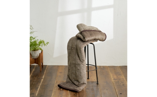 日本製あったか毛布ふとんと敷パットの掛敷セット　シングルサイズ　ブラウン色　FNS-023