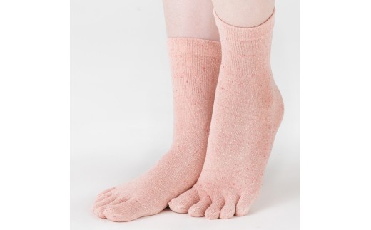 天然の美容繊維 シルク混5本指ソックス 同色2組 フリーサイズ H-SO1200X2