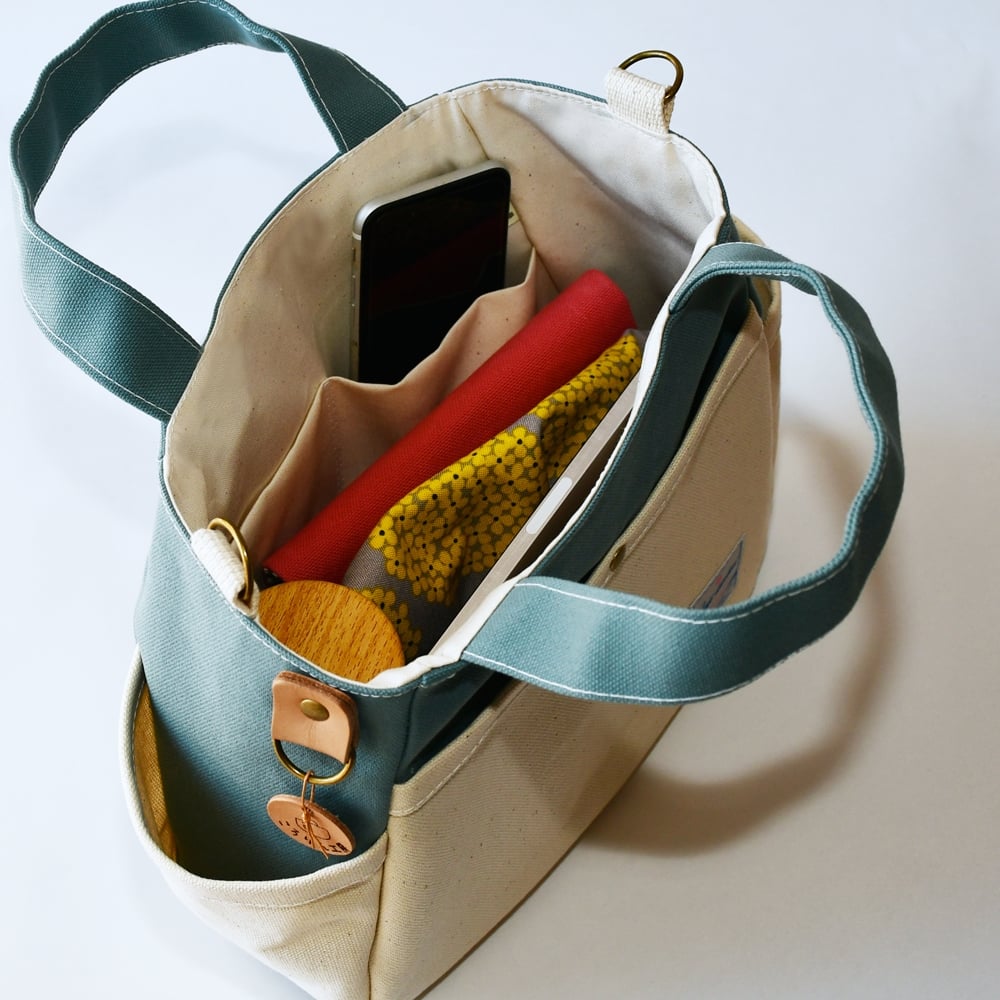 【ころりん工房】ふとっちょころりんミニ／グリーン／富士金梅 8号帆布バッグ