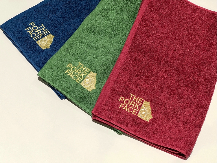 ポークフェイスの刺繍入り泉州タオル 3枚セット ※離島への配送不可