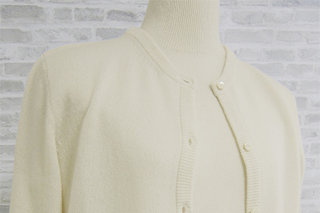 希少ベビーカシミヤ100％ 女性 カーディガン M ホワイト 1枚 20402M WH [0895]
