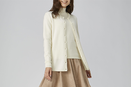 希少ベビーカシミヤ100％ 女性 ロングカーディガン M ベージュ 1枚 20403M BE [0913]