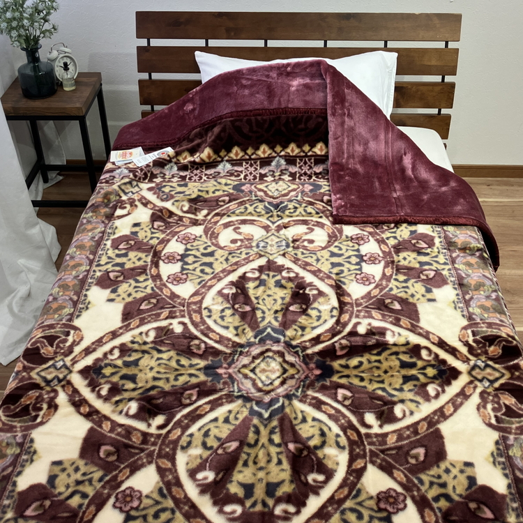 日本製 アクリル マイヤー毛布 シングル ピンク 1枚 (新合繊2枚合わせ毛布)N-YO-4700 [3664]