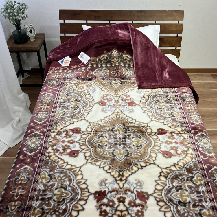 日本製 アクリル マイヤー毛布 シングル ピンク 1枚 (新合繊2枚合わせ毛布)N-YO-4800 [3667]