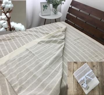 [訳あり] オーガニックコットン タオルケットとタオルシーツセット シングル ベージュ OH5772＋SNS12BR [4603]