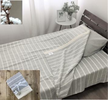 [訳あり] オーガニックコットン タオルケットとタオルシーツセット シングル グレー OH5772S＋SNS12GY [4604]