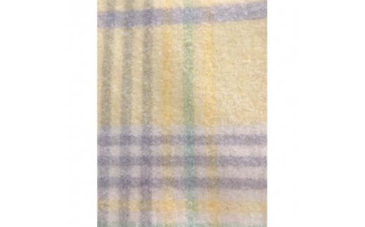 ウール100%毛布 同色2枚 チェック「イエロー／シングル」 [0176]