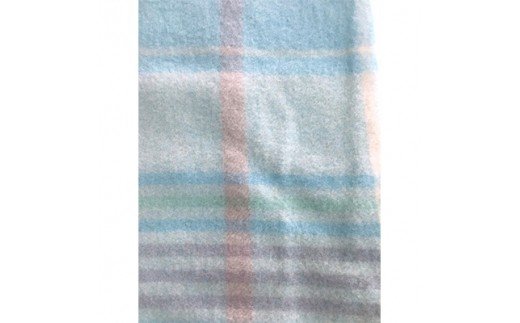 ウール100%毛布 同色2枚「チェック柄 ブルー／シングル」 [0178]