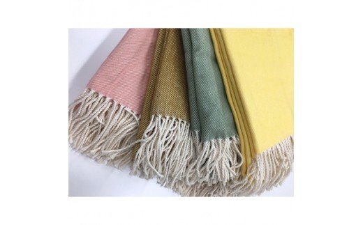 おしゃれな フリンジ コットンケット「コーラルピンク／シングル」 [0190]