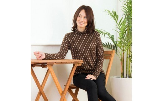 【限定100着】レディース ブーツ柄 くしゅ衿長袖 プルオーバー(Lサイズ) [0324]