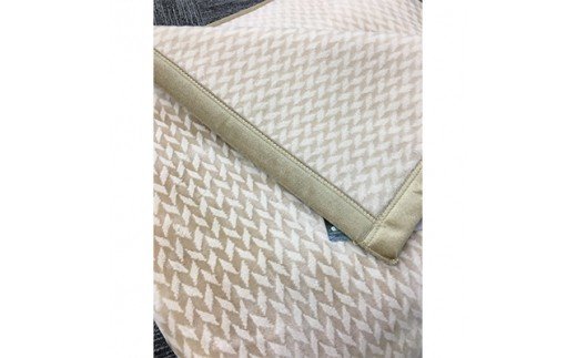 C.R.P加工毛布 ソフトマイヤー毛布 ダブルサイズ ベージュ 1枚 11701柄 [0629]