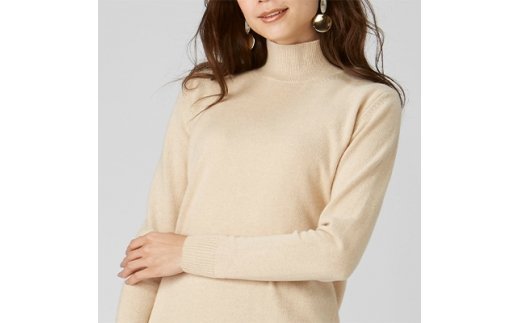 希少ベビーカシミヤ100％ 女性ハイネック セーター M ベージュ 1枚 20401M BE [0905]