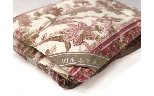 ホワイトダックダウン85%入り(0.8kg使用) 日本製羽毛合掛けふとん シングルロングサイズ(約150×210cm) ピンク色 NUF-2740 [1171]