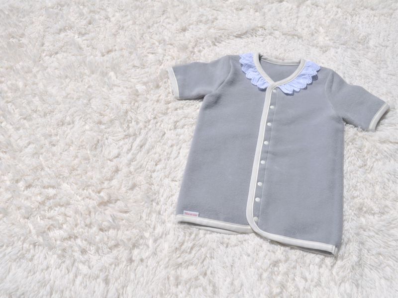 名入れ可 綿毛布 レース半袖スリーパー (Lサイズ グレー) 2way仕様で暖か 毛布の町 (泉大津産) sleeper-hs-lace [1568]