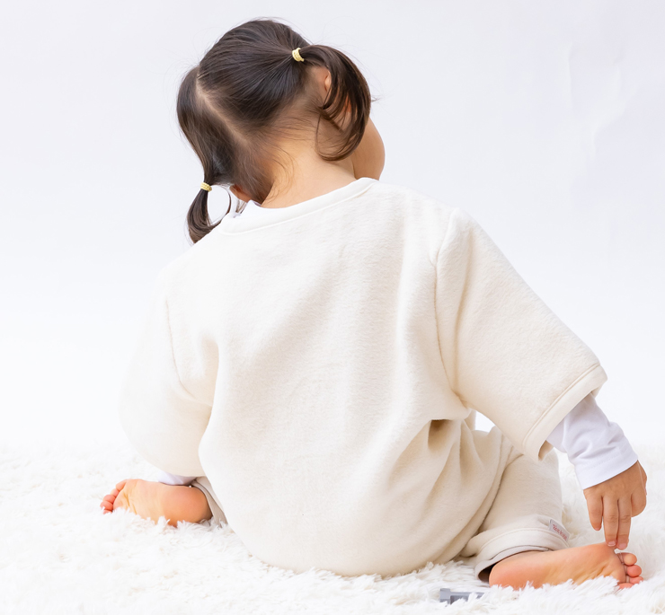 綿毛布 半袖 スリーパー (Lサイズ) オーガニック綿使用 2way仕様で暖か 毛布の町 (泉大津産)｜毛布 綿 100% コットン cotton あったか 子供 ベビー 贈答品 ギフト 誕生日 プレゼント 贈り物 クリスマス 大阪 泉大津 sleeper-hs-organic [1635]