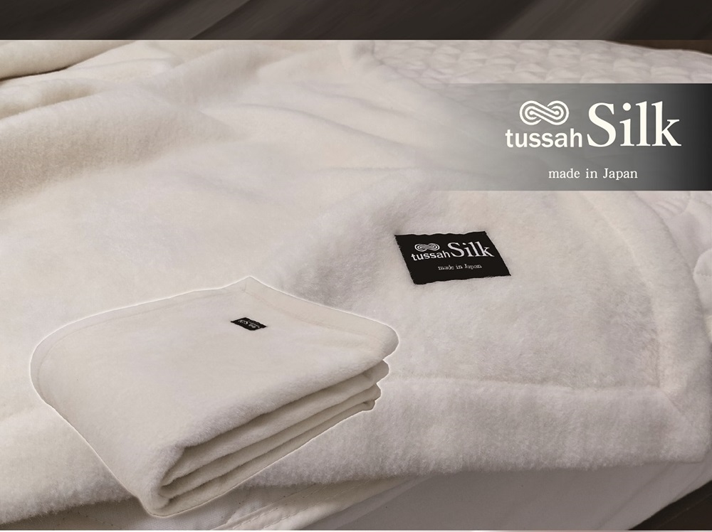 潤いタッサーシルクを使った シルク毛布 ダブル アイボリー 1枚 SILK-W [3223]