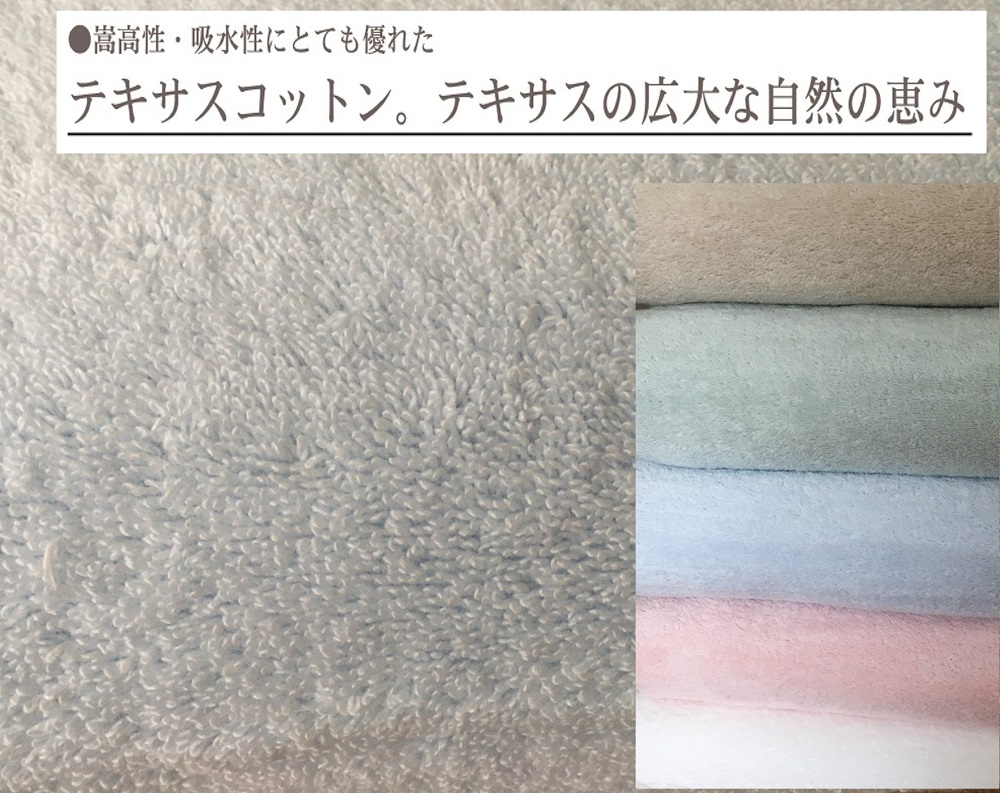 TEXSAS COTTON 100% タオルケット シングル ブルー 1枚 SNT-20TXBL [3229]